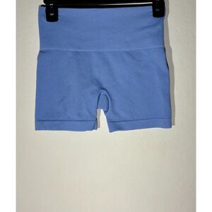 JoyLab Seamless Ribbed Biker Shorts Light Blue Women’s Small Stretch Yoga Gym